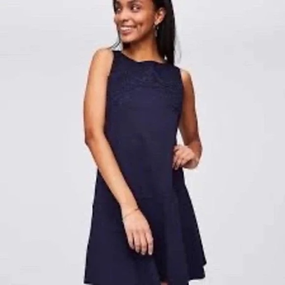 LOFT Navy Sleeveless Mini Dress